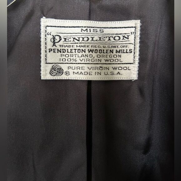 Miss Pendleton Vintage Plaid Houndstooth Tweed Wool Blazer Academia Sz 4 - Picture 3 of 10